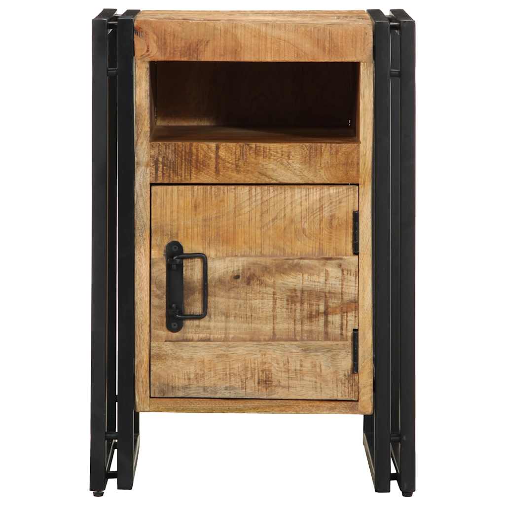 Comodino 40x40x59 cm in Legno Grezzo Massello di Mango