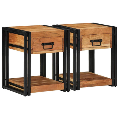 Armadio da Notte con cassetto 2 pcs Marrone 40 x 40 x 50 cm