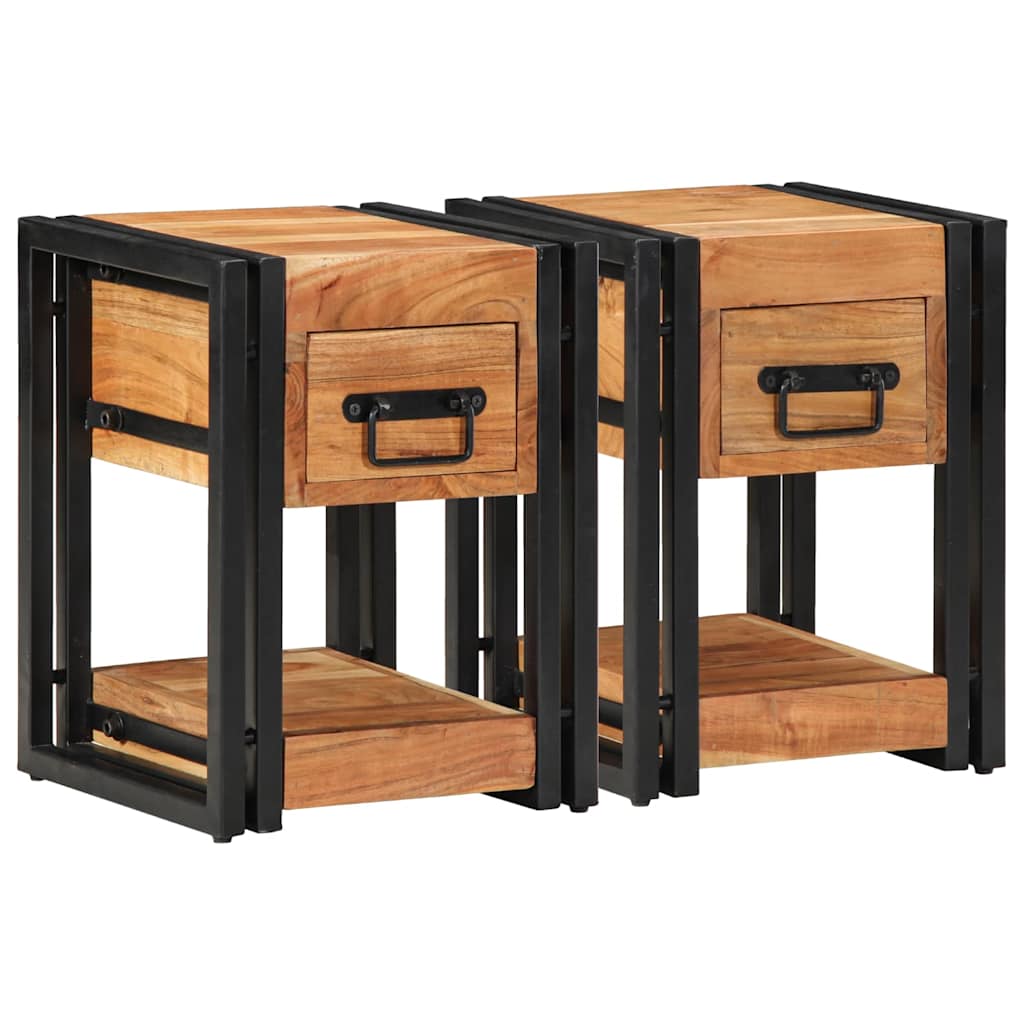 Armadio da Notte con cassetto 2 pcs Marrone 30 x 30 x 40 cm