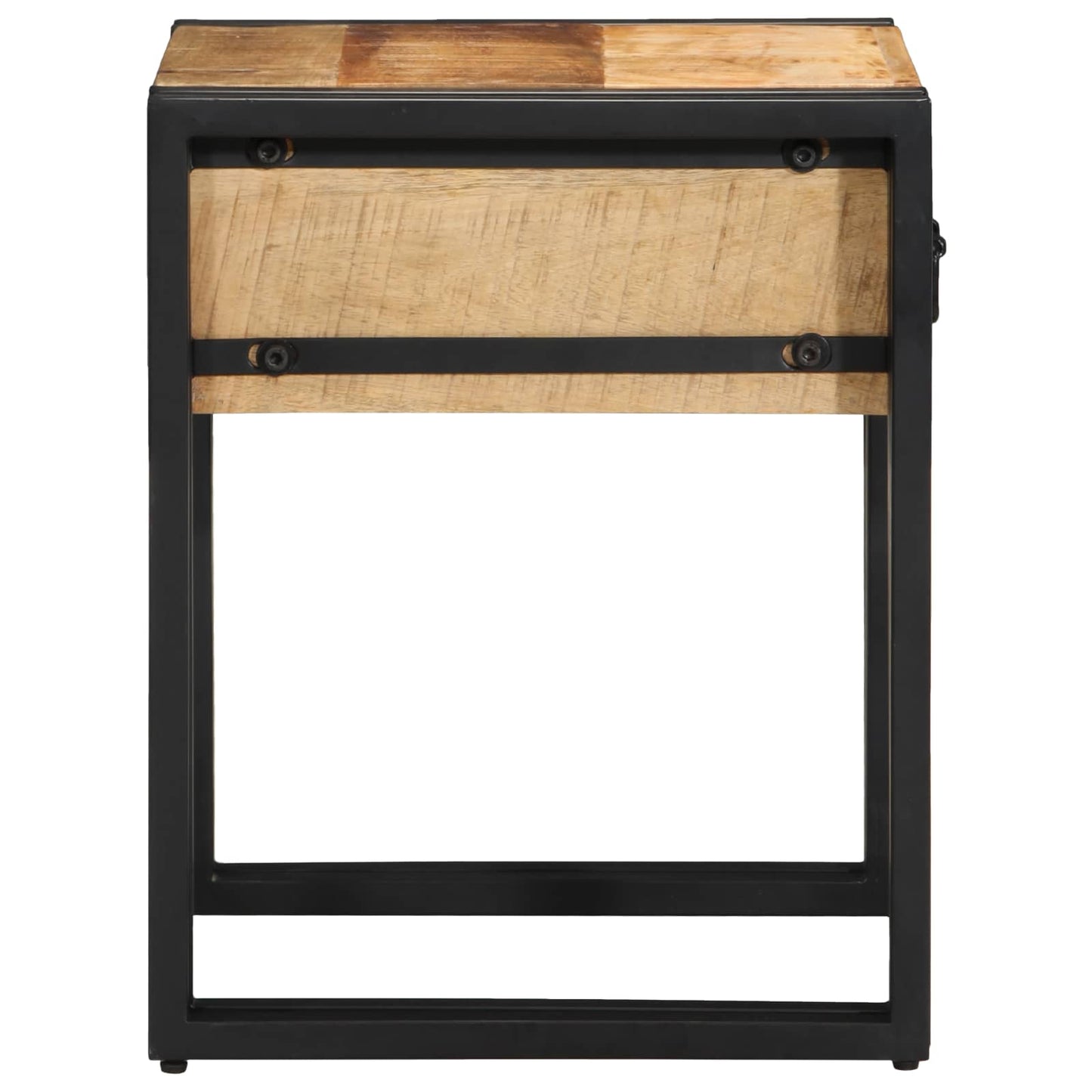Tavolino Marrone e Nero 40 x 40 x 50 cm Legno di mango massello