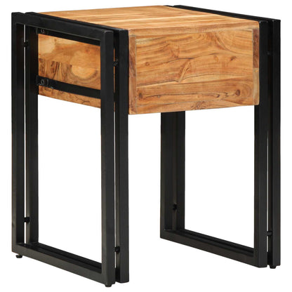 Tavolino con cassetto 40 x 40 x 50 cm Legno di Acacia Massello