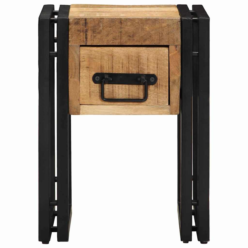 Tavolino Marrone e Nero 30 x 30 x 40 cm Legno di mango massello