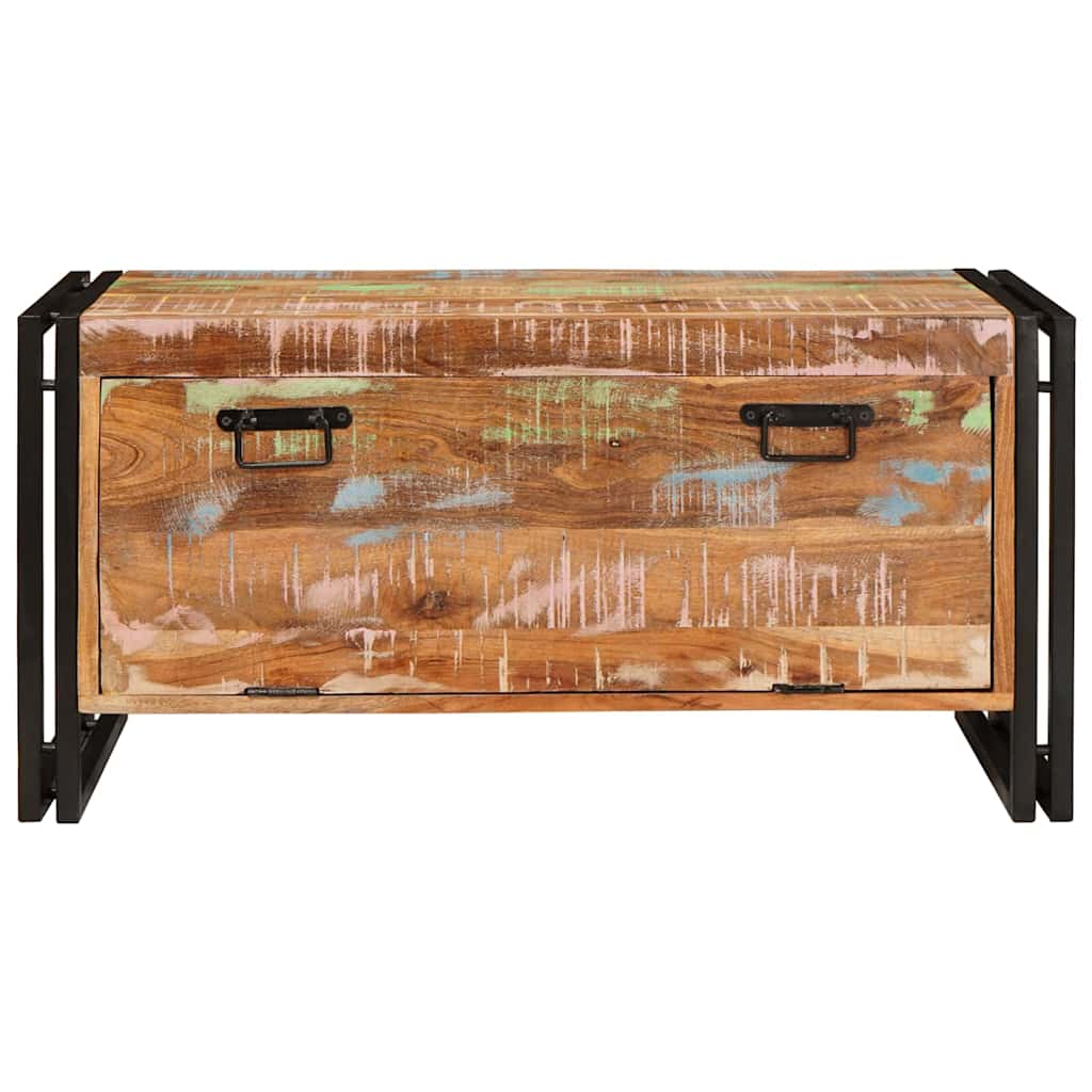 Mobile per scarpe con porta Marrone Legno massello riciclato