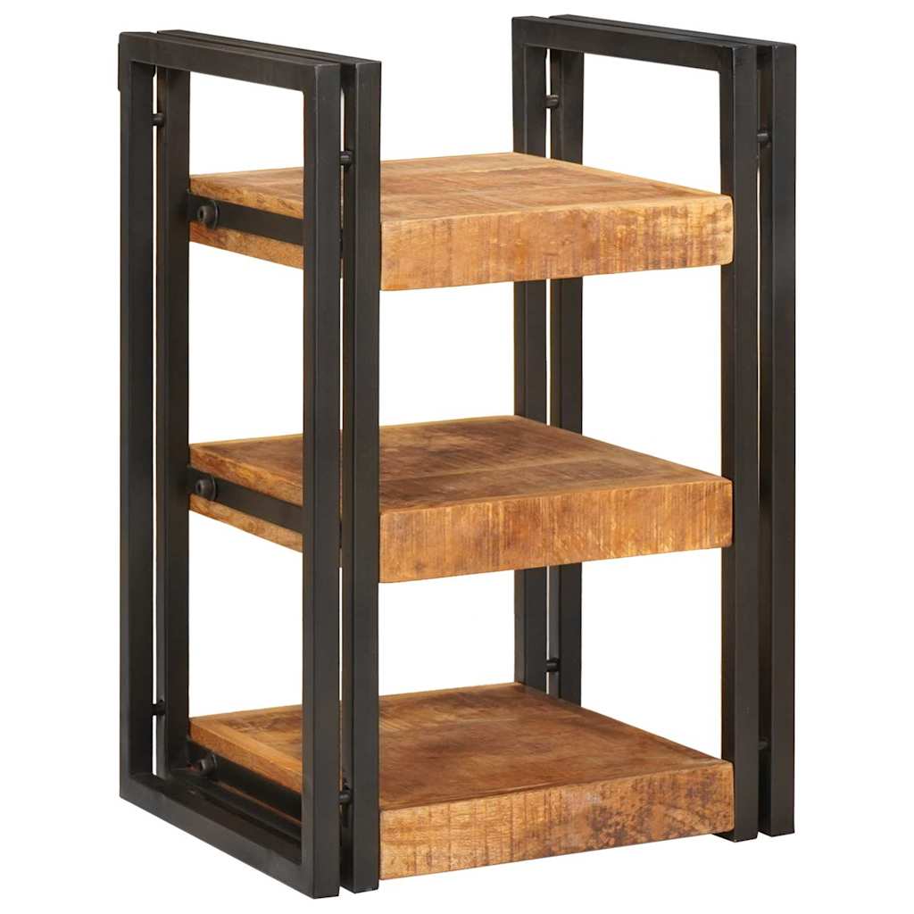 Comodino 2 pcs Marrone e Nero Legno di mango massello
