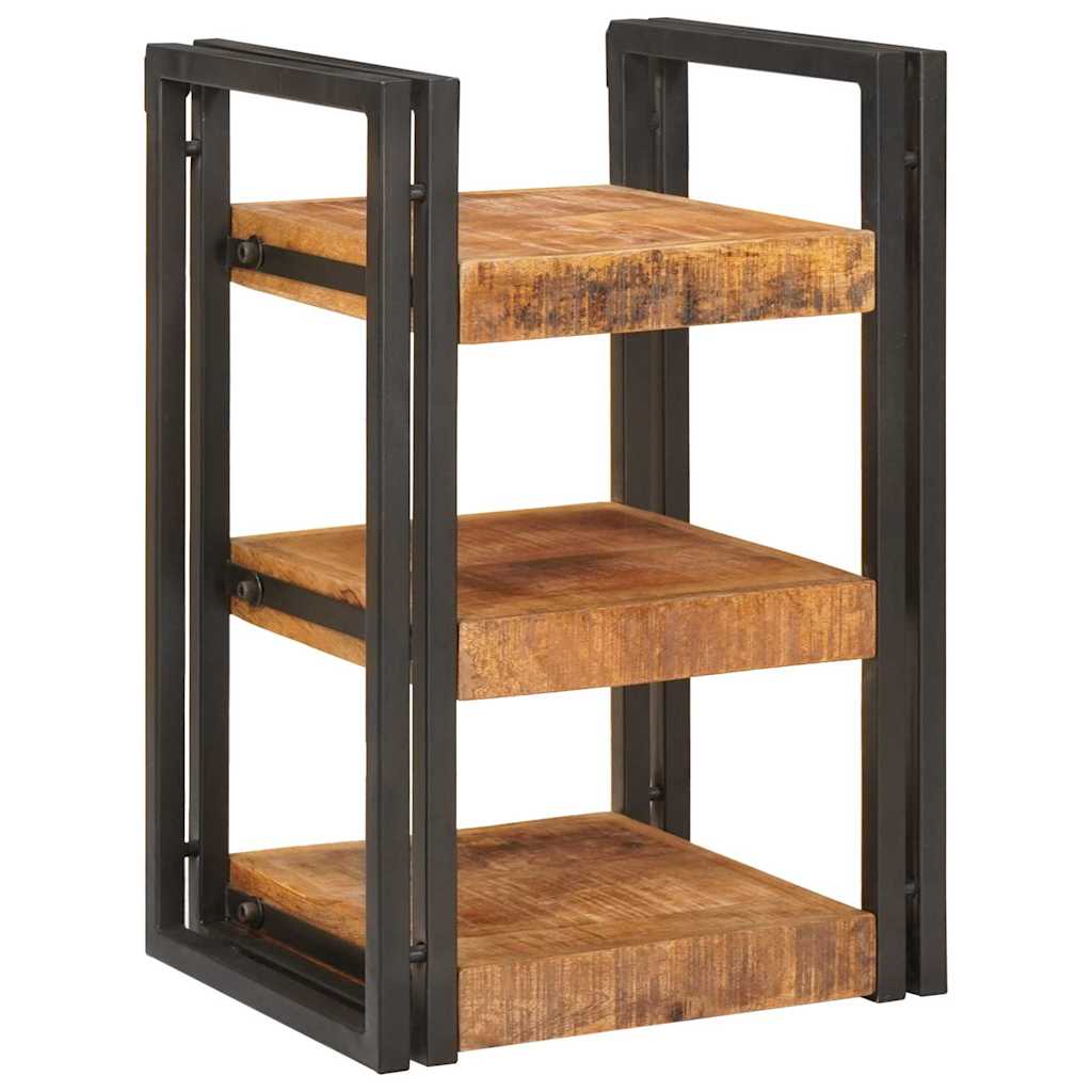 Comodino 2 pcs Marrone e Nero Legno di mango massello