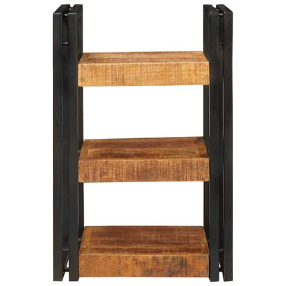 Comodino 2 pcs Marrone e Nero Legno di mango massello
