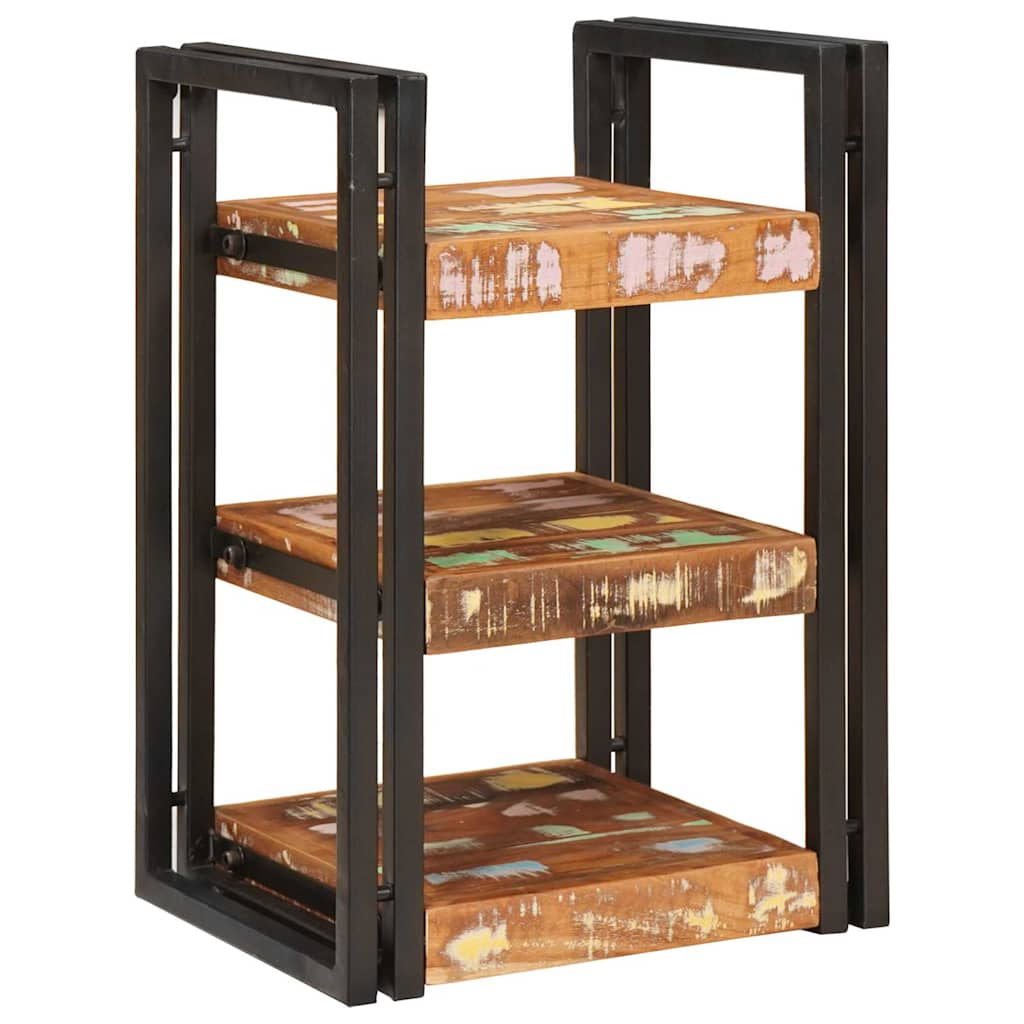 Comodino 2 pcs Marrone e Nero Legno massello di recupero