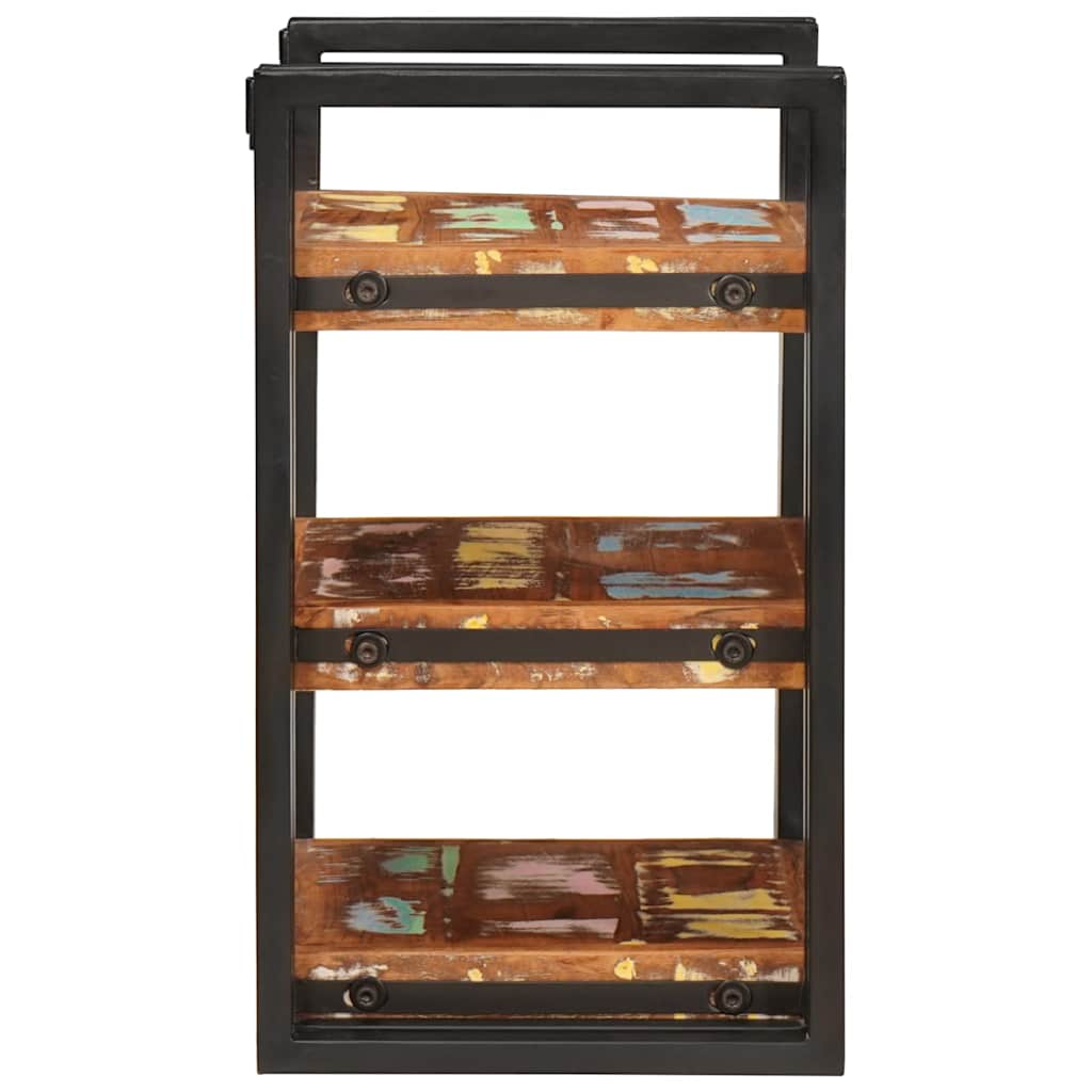 Comodino 2 pcs Marrone e Nero Legno massello di recupero