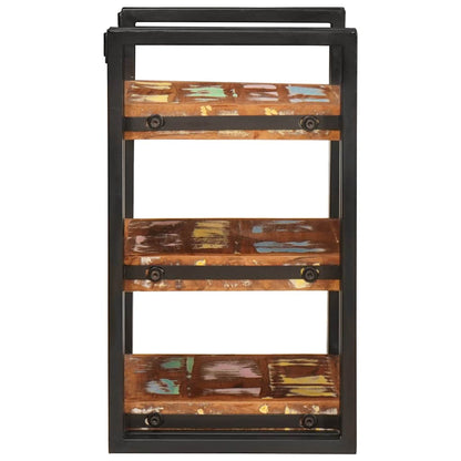 Comodino 2 pcs Marrone e Nero Legno massello di recupero