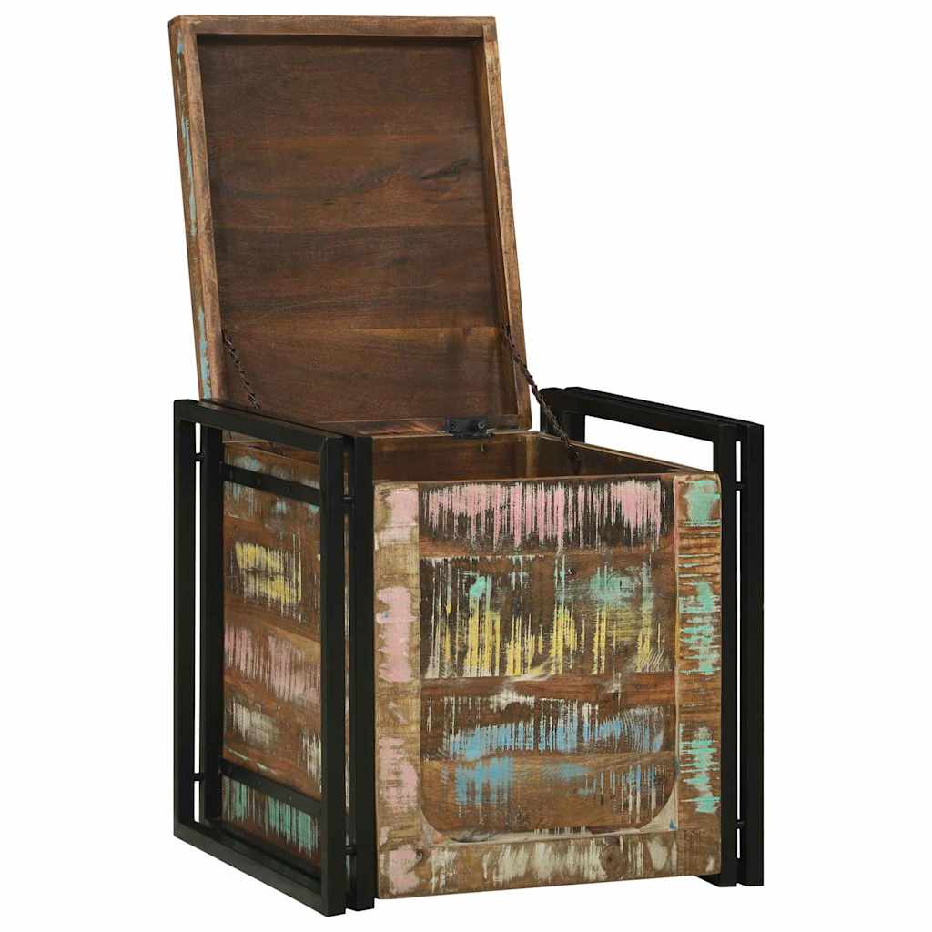 Scatola di Stoccaggio 50 x 50 x 50 cm Legno Recuperato Massello
