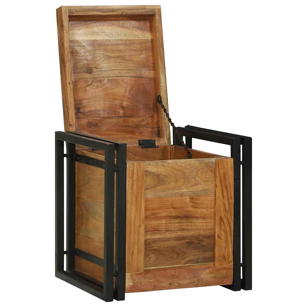 Scatola di Stoccaggio 40 x 40 x 40 cm Legno di Acacia Massello