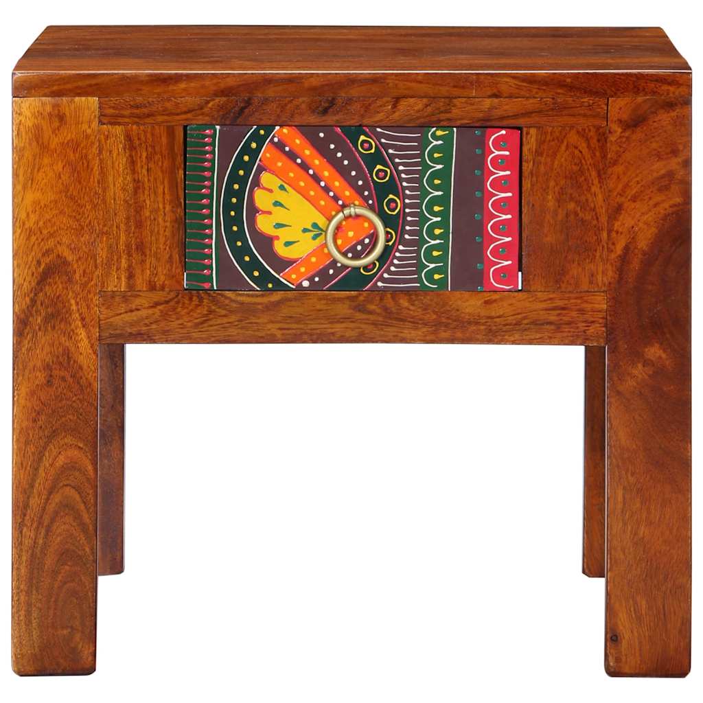Comodini 2 pz 40x40x36 cm in Legno Massello di Acacia