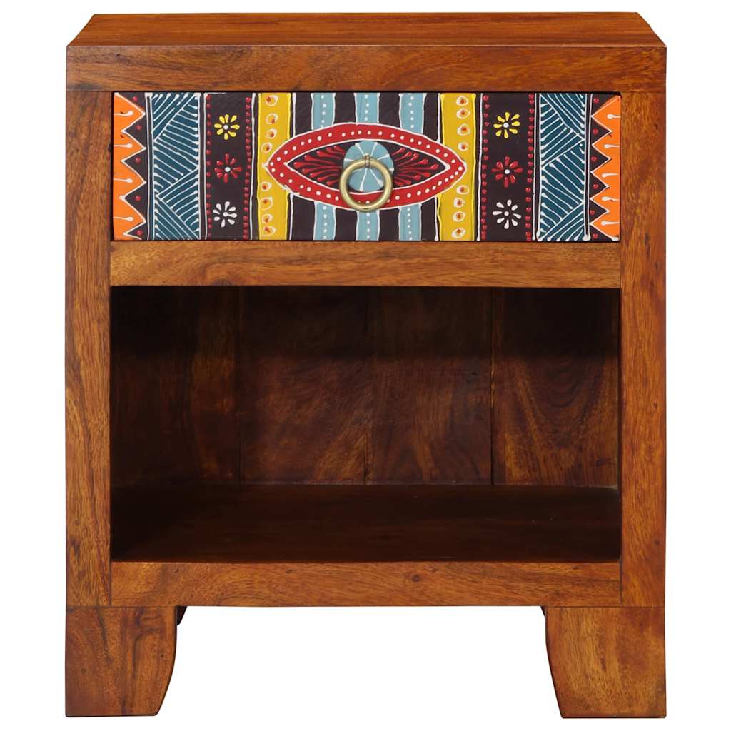 Comodini 2 pz 40x35x45 cm in Legno Massello di Acacia