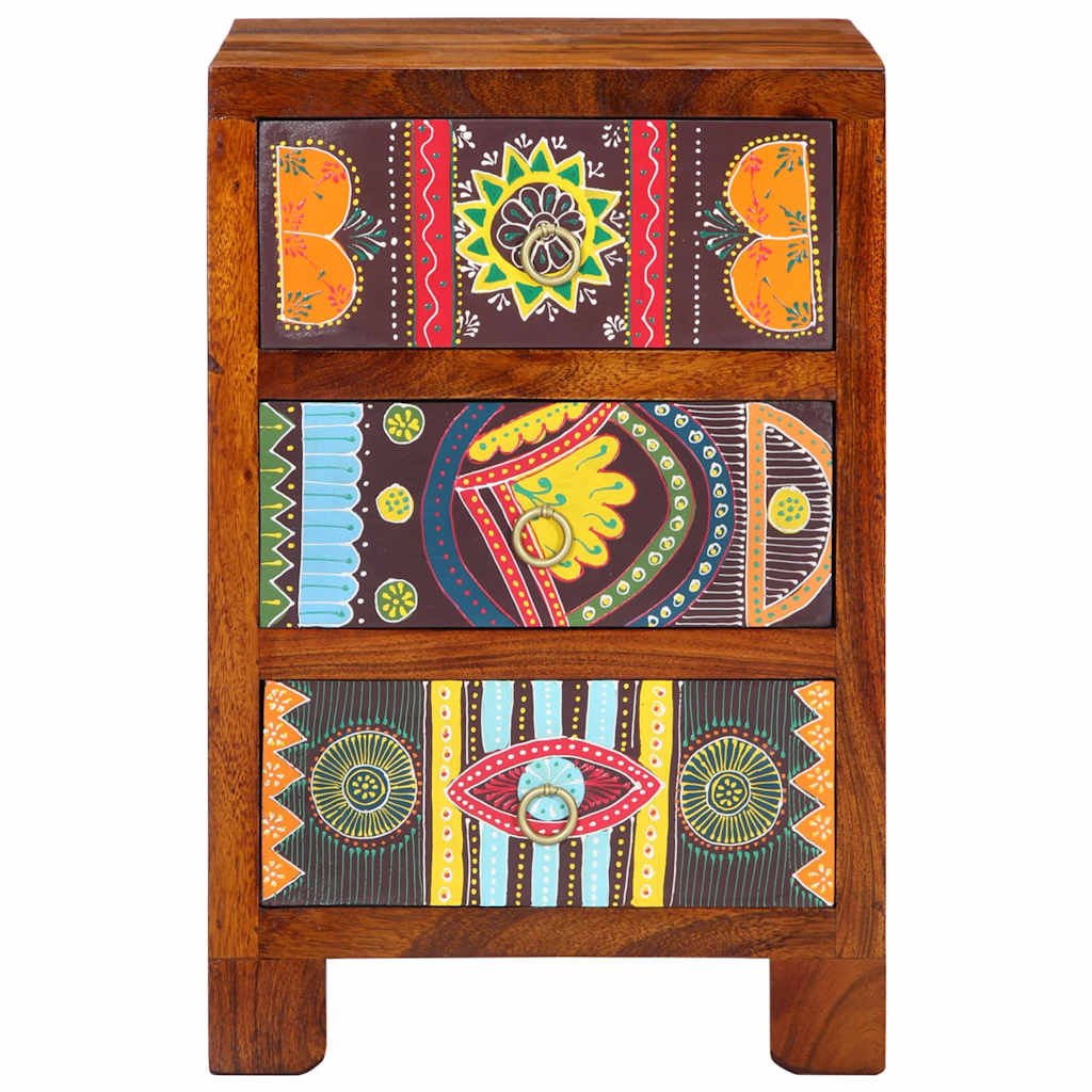 Comodino 40x40x60 cm in Legno Massello di Acacia