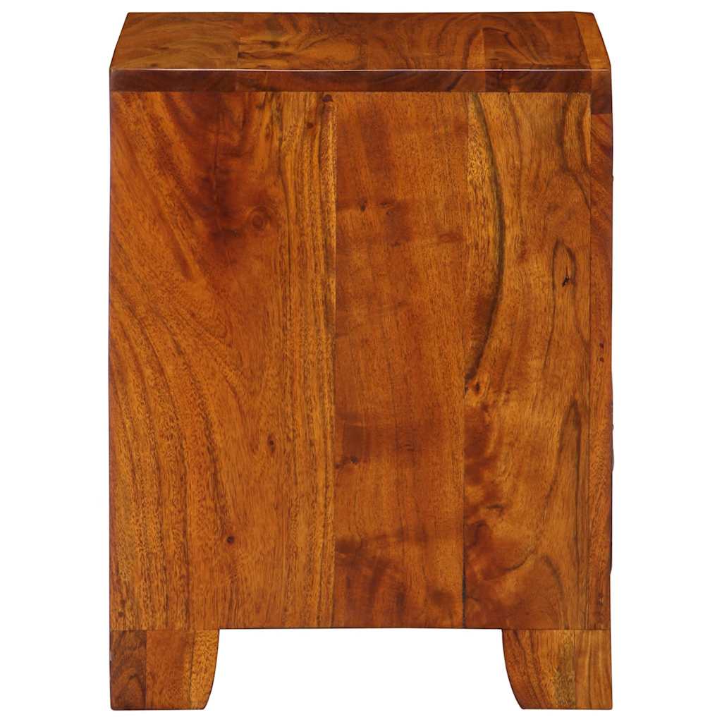 Comodini 2 pz 35x35x45 cm in Legno Massello di Acacia