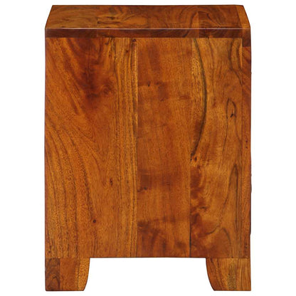 Comodini 2 pz 35x35x45 cm in Legno Massello di Acacia