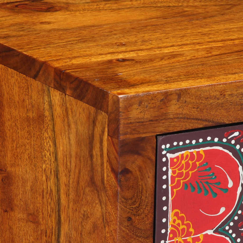 Comodini 2 pz 35x35x45 cm in Legno Massello di Acacia