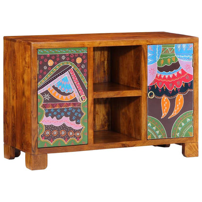 Credenza Multicolore 90x35x60 in Legno Massello di Acacia