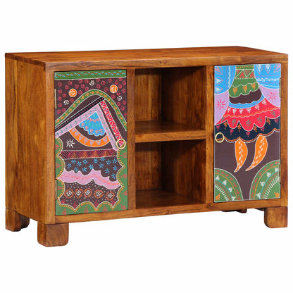 Credenza Multicolore 90x35x60 in Legno Massello di Acacia