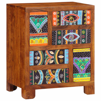 Credenza Multicolore 50x35x60 in Legno Massello di Acacia