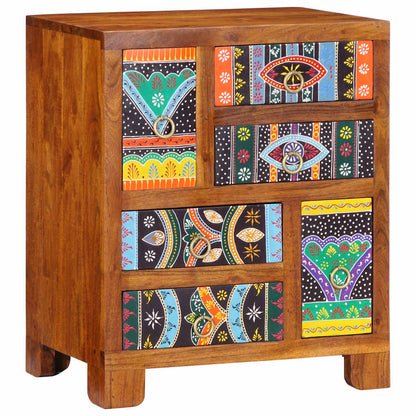 Credenza Multicolore 50x35x60 in Legno Massello di Acacia