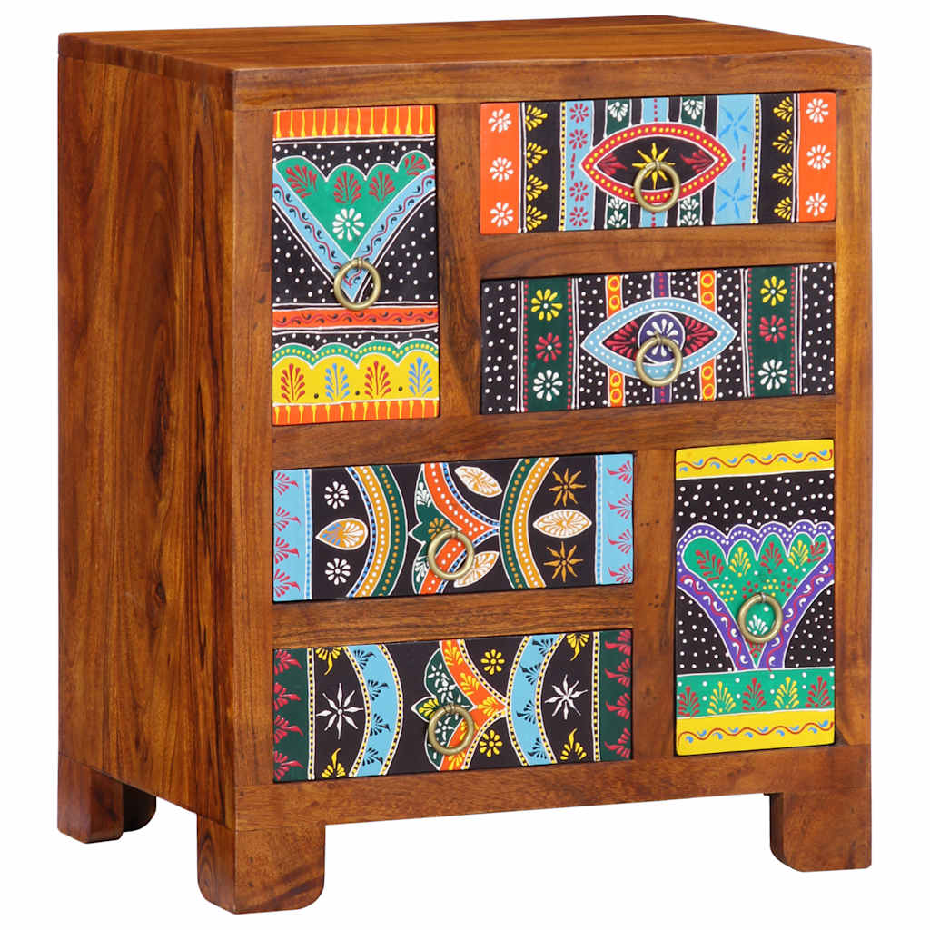 Credenza Multicolore 50x35x60 in Legno Massello di Acacia