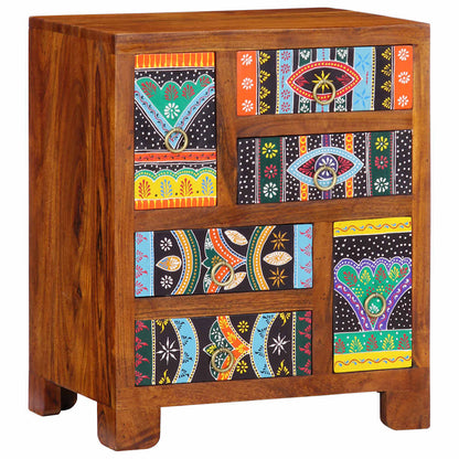 Credenza Multicolore 50x35x60 in Legno Massello di Acacia
