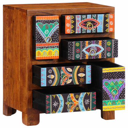 Credenza Multicolore 50x35x60 in Legno Massello di Acacia