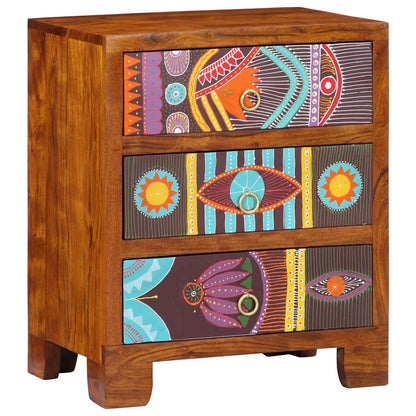 Credenza Multicolore 50x35x60 in Legno Massello di Acacia