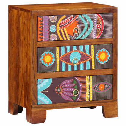 Credenza Multicolore 50x35x60 in Legno Massello di Acacia
