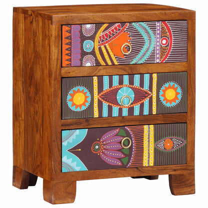 Credenza Multicolore 50x35x60 in Legno Massello di Acacia