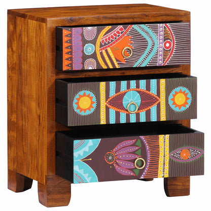 Credenza Multicolore 50x35x60 in Legno Massello di Acacia