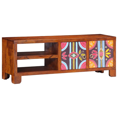 Mobile Porta TV Multicolore 110x30x40 Legno Massello di Acacia
