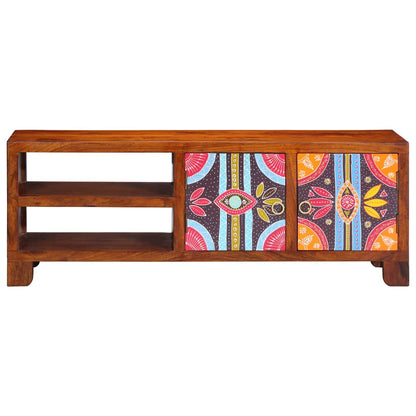 Mobile Porta TV Multicolore 110x30x40 Legno Massello di Acacia
