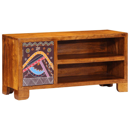 Mobile Porta TV Multicolore 90x30x45 Legno Massello di Acacia