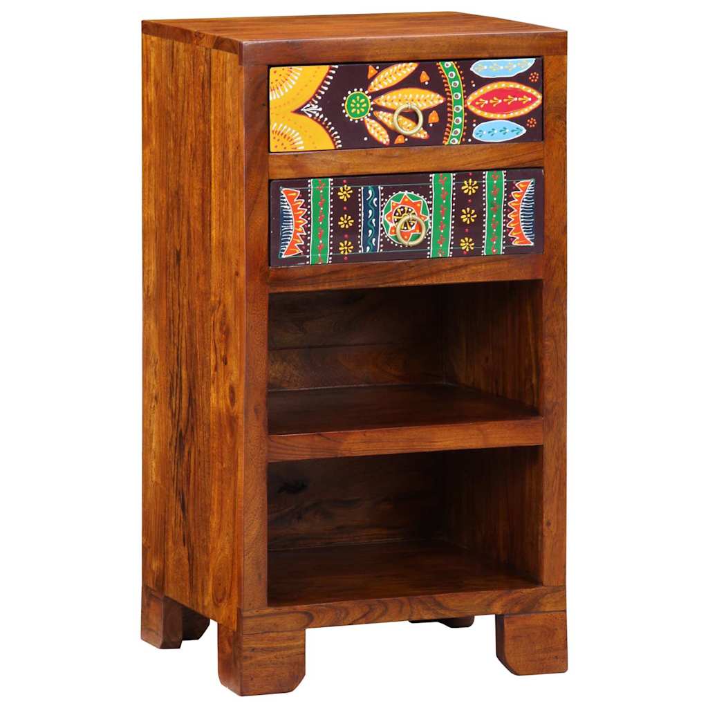 Tavolino Floreale con cassetto Marrone 40 x 35 x 75 cm