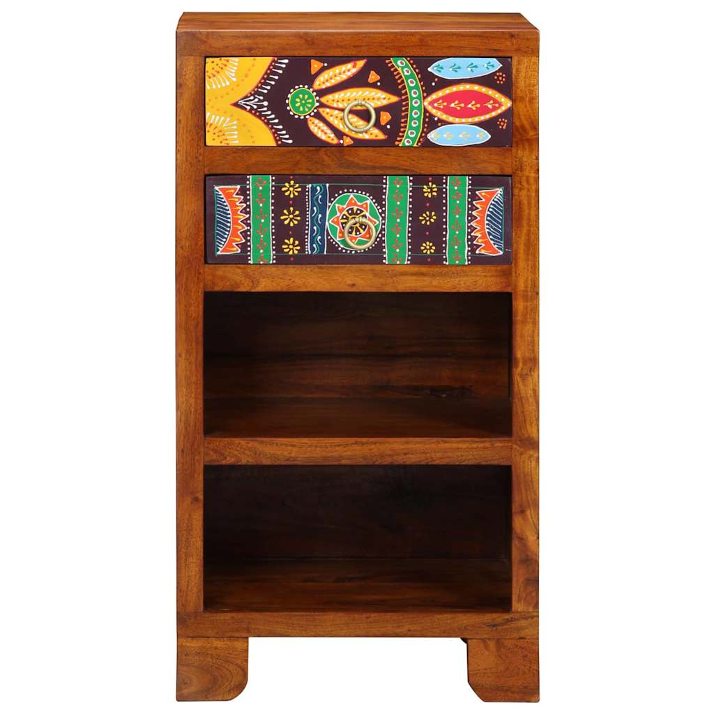 Tavolino Floreale con cassetto Marrone 40 x 35 x 75 cm