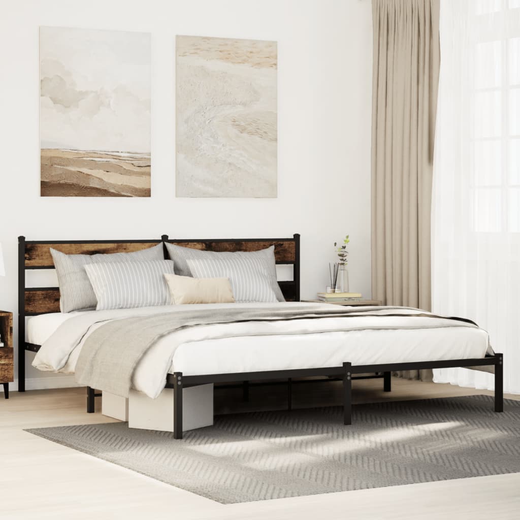 Giroletto senza Materaso in Metallo Rovere Fumo 183x213 cm