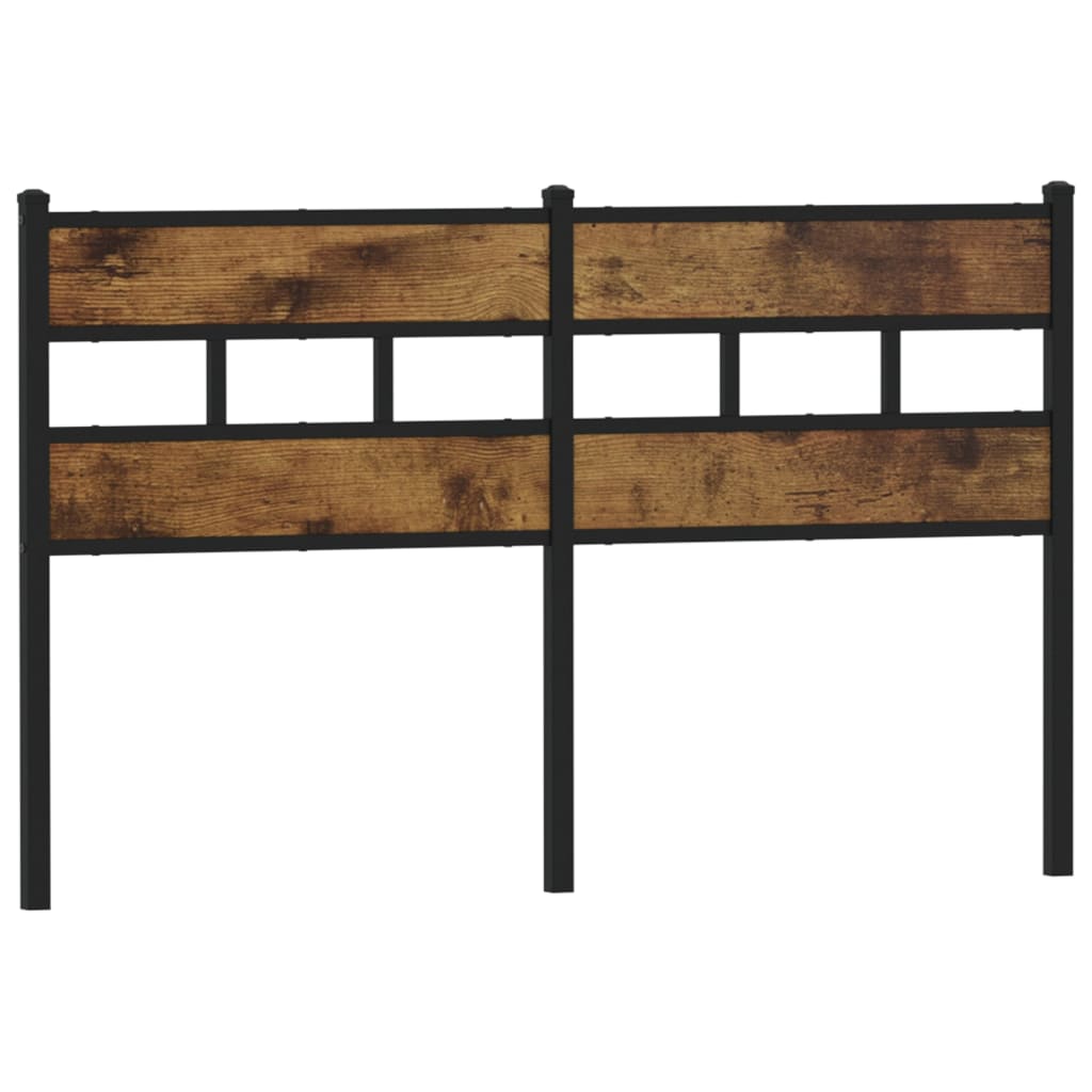 Testiera Rovere Fumo 160 cm in Ferro e Legno Multistrato