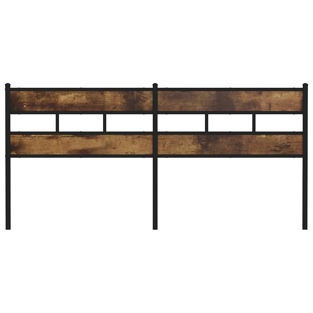 Testiera di Ricambio Rovere Fumo 180 cm in Ferro e Legno Multistrato