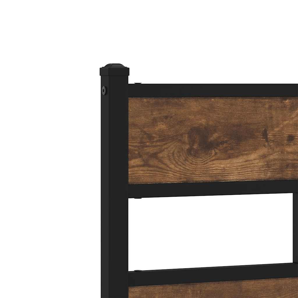 Testiera di Ricambio Rovere Fumo 180 cm in Ferro e Legno Multistrato