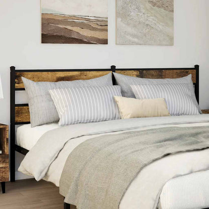 Testiera di Ricambio Rovere Fumo 180 cm in Ferro e Legno Multistrato