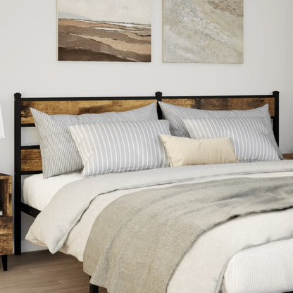 Testiera Rovere Fumo 193 cm in Ferro e Legno Multistrato