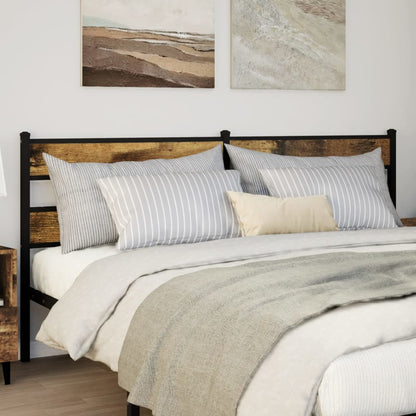 Testiera Rovere Fumo 200 cm in Ferro e Legno Multistrato