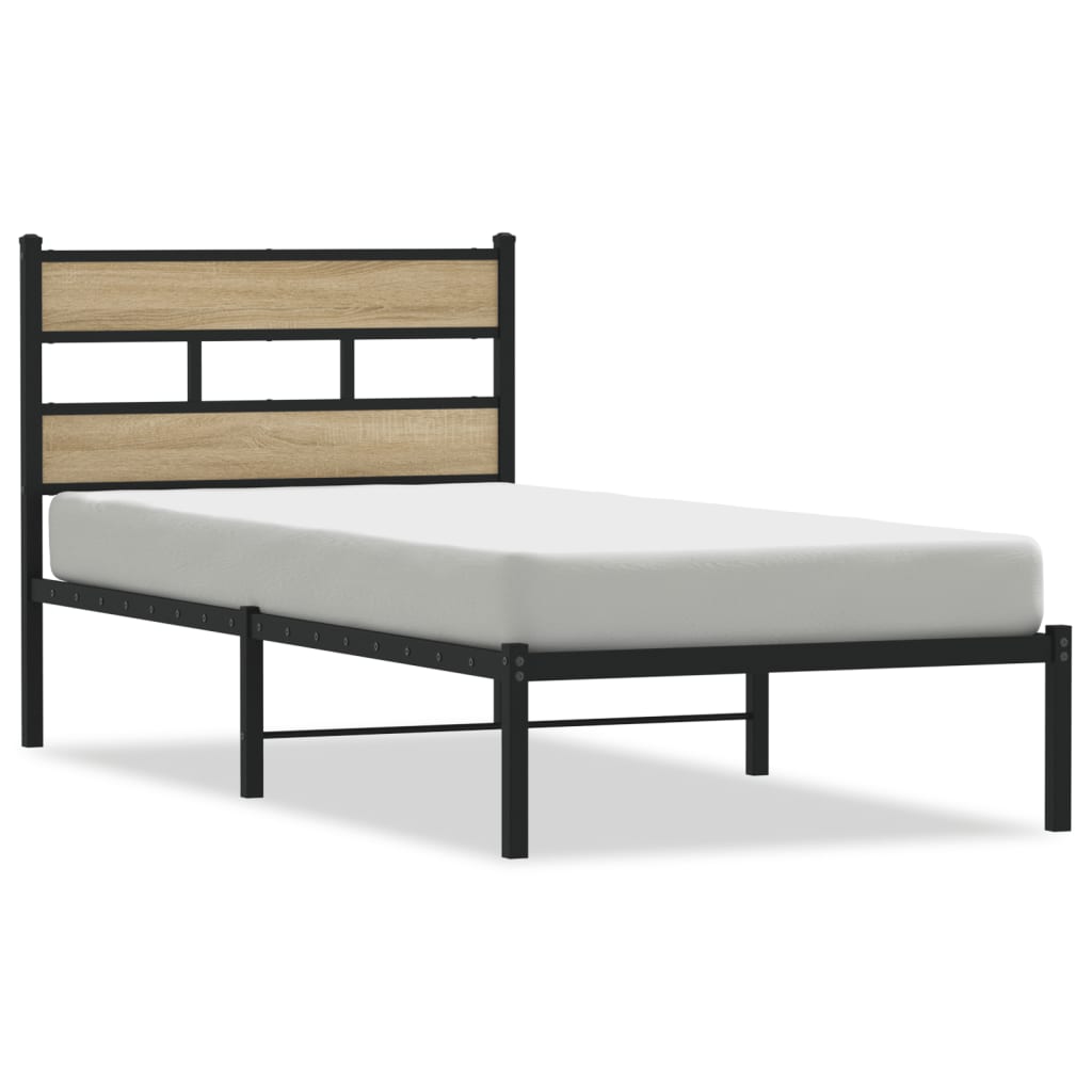 Giroletto senza Materaso in Metallo Rovere Sonoma 75x190 cm