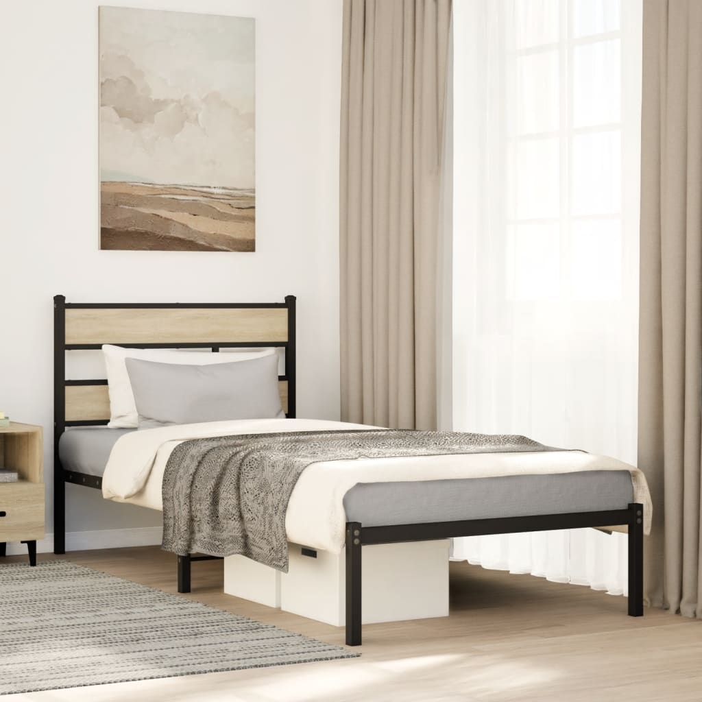 Giroletto senza Materaso in Metallo Rovere Sonoma 107x203 cm
