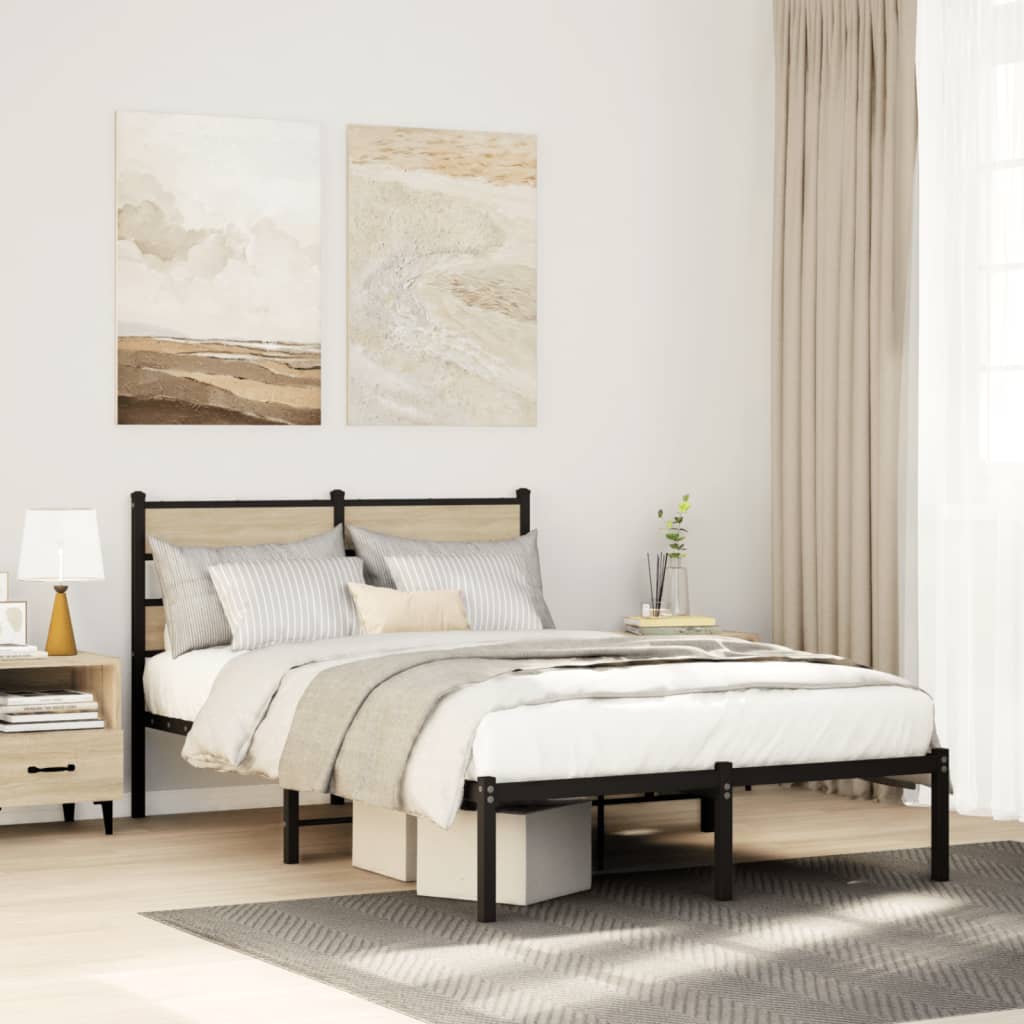 Giroletto senza Materaso in Metallo Rovere Sonoma 120x200 cm
