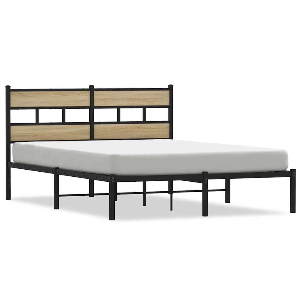 Giroletto senza Materaso in Metallo Rovere Sonoma 135x190 cm