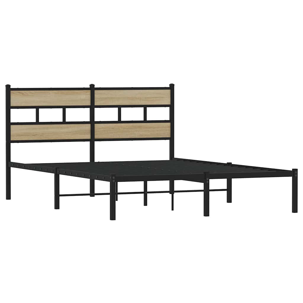Giroletto senza Materaso in Metallo Rovere Sonoma 135x190 cm