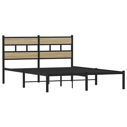 Giroletto senza Materaso in Metallo Rovere Sonoma 135x190 cm